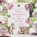 Pink Pony Party Cowgirl Celebration Birthday Invitation<br><div class="desc">Pony Party Birthday Invite, 
Birthday Invitation Pony.
Birthday Party Invite Horse.
Rodeo Cowgirl Celebration.</div>