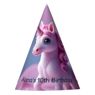 Pink Pony Unicorn Birthday Party Hat