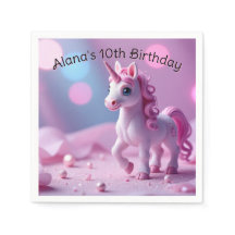 Pink Pony Unicorn Paper Napkins