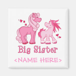 Pink Ponys Big Sister Magnet