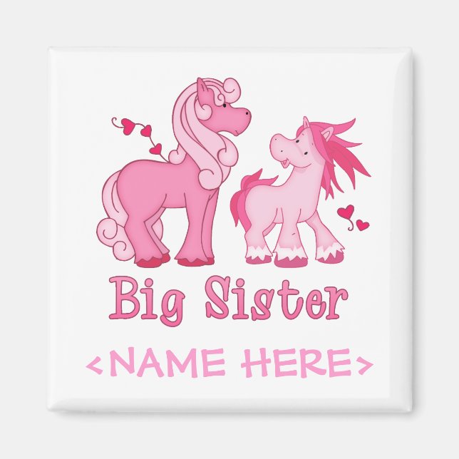 Pink Ponys Big Sister Magnet (Front)