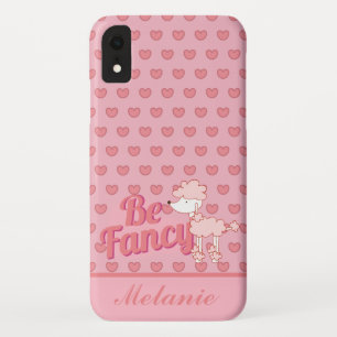Pink Poodle and Hearts Be Fancy iPhone XR Case