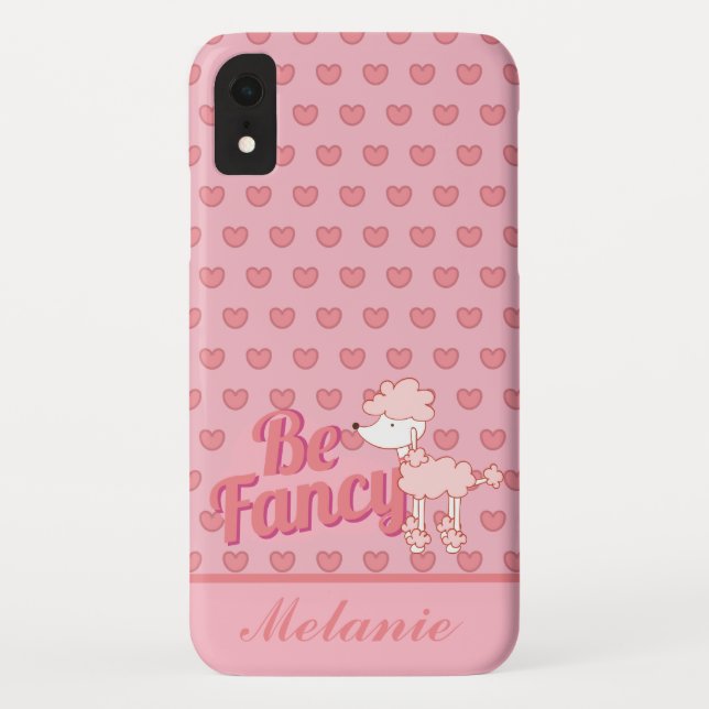 Pink Poodle and Hearts Be Fancy Case-Mate iPhone Case (Back)