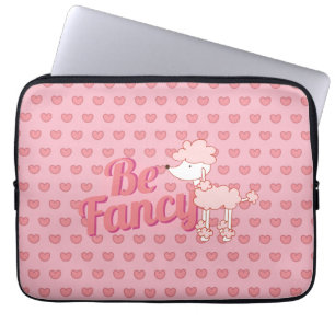 Pink Poodle and Hearts Be Fancy Laptop Sleeve