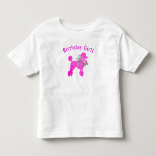 Pink Poodle Birthday Girl  T-Shirt