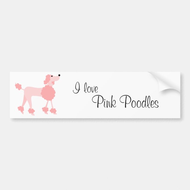 Pink Poodle Bumper Sticker (Front)