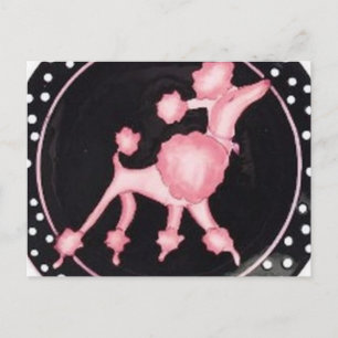 Pink Poodle Delight Postcard