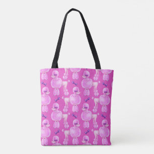 Pink poodle dog animal pattern pink art bag