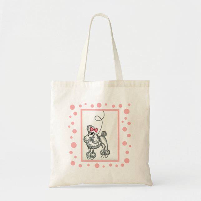 Pink Poodle Fifties Tote Bag (Front)