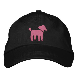 Pink Poodle Graphic Embroidered Hat