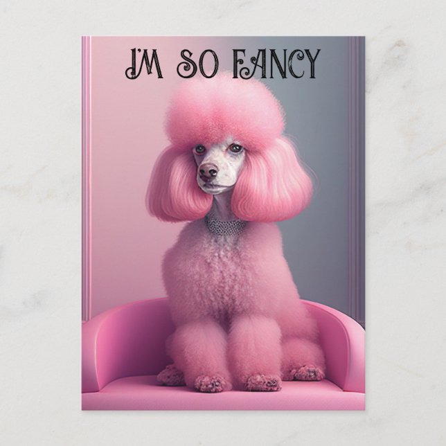 Pink poodle - I'm so fancy Postcard (Front)