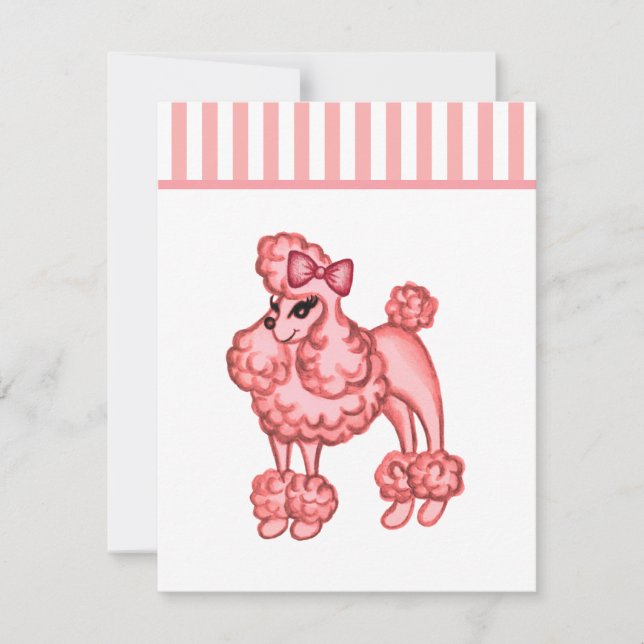 Pink Poodle Invitation (Front)