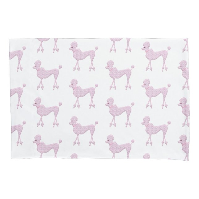 Pink Poodle Lace Retro Vintage Girly Pretty Pillowcase (Front)