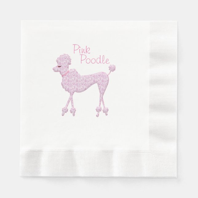 Pink Poodle Paper Napkins (Front)