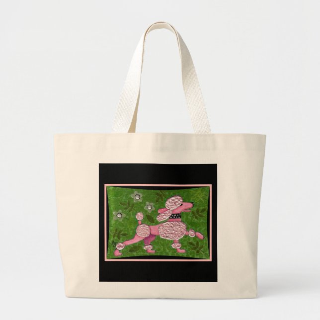 PINK POODLE PARADE - playful tote bag (Front)