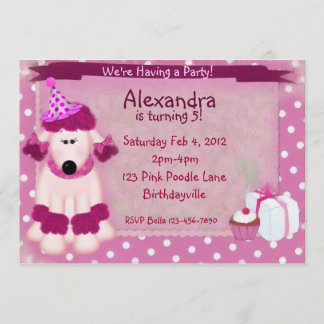 Pink Poodle Party Invitation