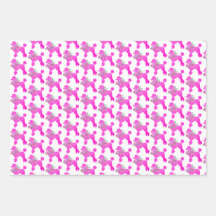 Pink Poodle Party Matching Wrapping Paper Sheet