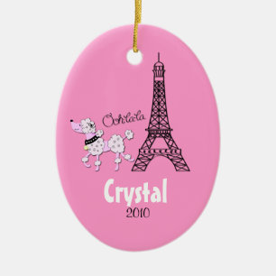 PINK POODLE Personalised Christmas Ornament