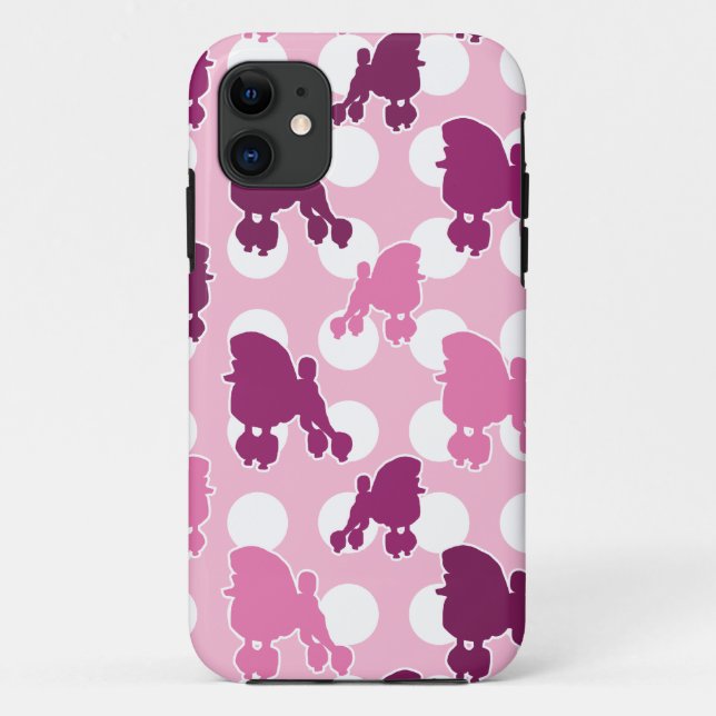 Pink Poodle Polka Dot Case-Mate iPhone Case (Back)
