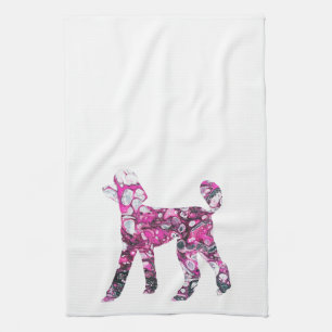 Pink Poodle, Poodle Gifts, Poodle Tea Towel