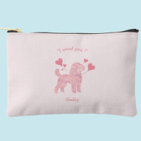 Pink Poodle Pouch | Custom Dog Mum Accessory Bag