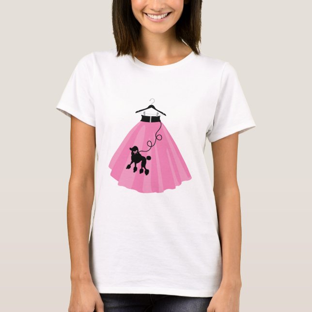 Pink Poodle Skirt T-Shirt (Front)