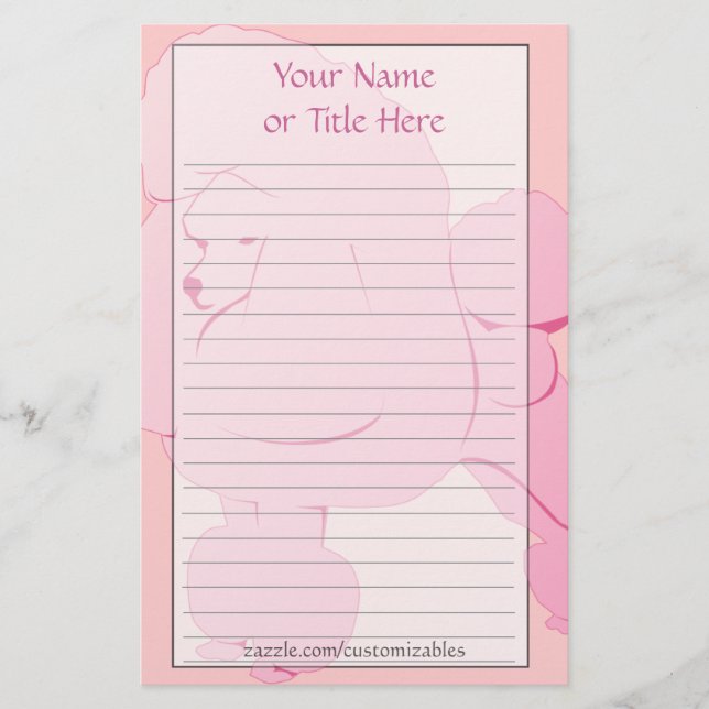 Pink Poodle Stationery (Front)