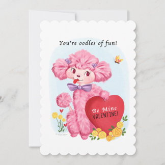 Pink Poodle Vintage Valentine Holiday Card