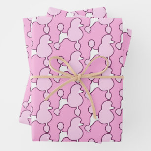 Pink Poodle Wrapping Paper Sheet