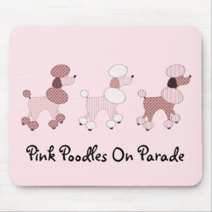 Pink Poodles On Parade Mousepad