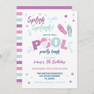 Pink Pool Party Invitation
