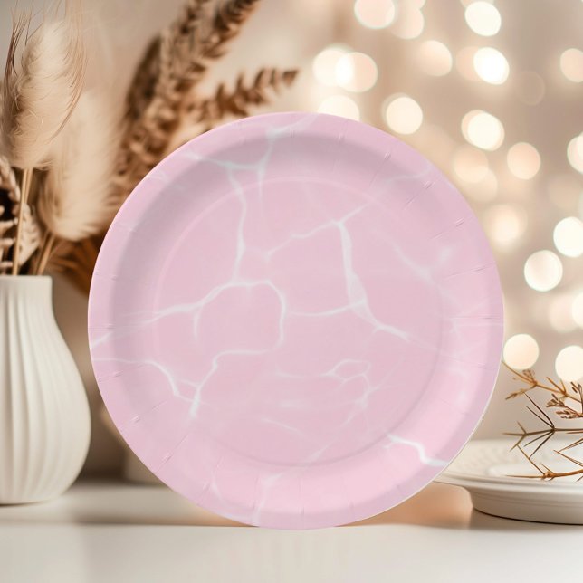 Pink pool water Pool party Paper Plate (Creator Uploaded)