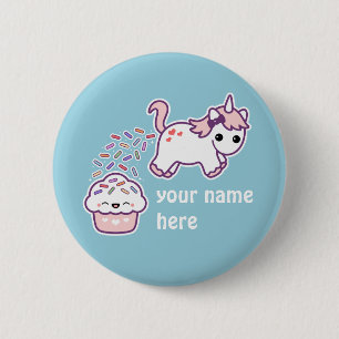 Pink Pooping Unicorn 6 Cm Round Badge