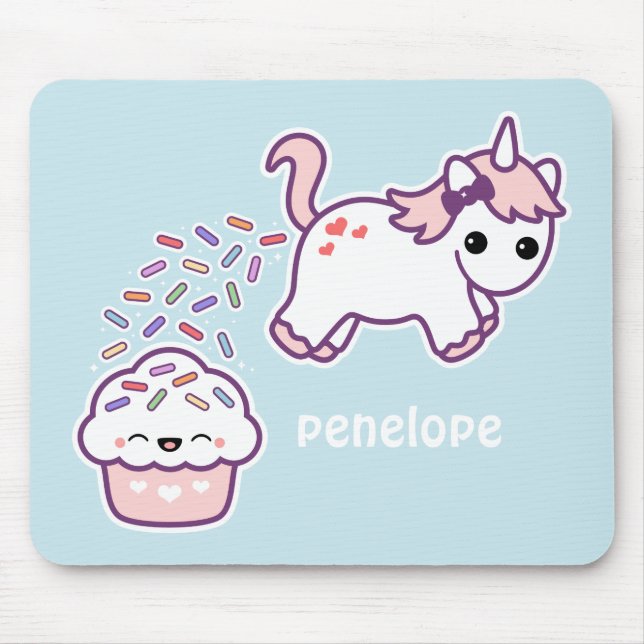 Pink Pooping Unicorn Mouse Mat (Front)