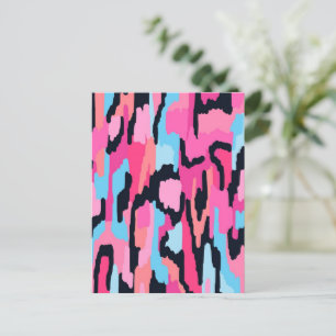Pink Pop Abstract Postcard