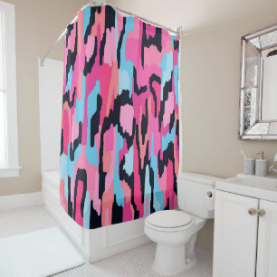 Pink Pop Abstract  Shower Curtain