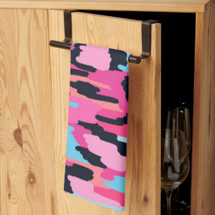 Pink Pop Abstract Tea Towel