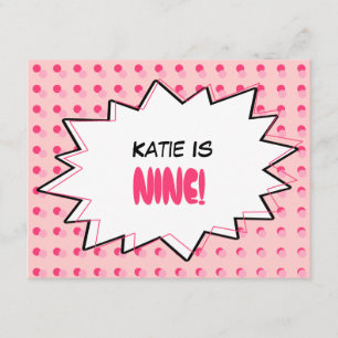 Pink Pop Art Birthday Party Invitation