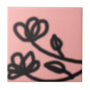 Pink Pop Art Flower Tile