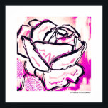 Pink Pop Art Rose Watercolor Flower Wall Decor Gif<br><div class="desc">Unique pink rose pop rose poster print is a special edition of the French Painter Marie Christine Belkadi. Copyrighted at www.mariechristinebelkadi.com ©</div>