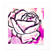 Pink Pop Art Rose Watercolor Flower Wall Decor Gif