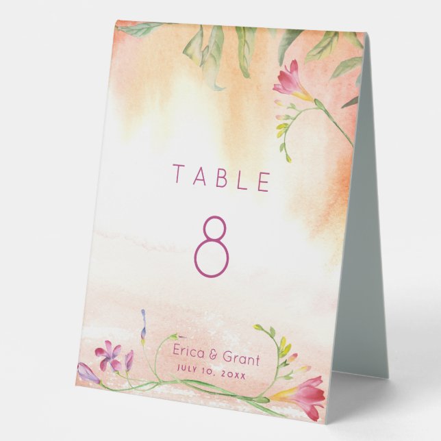  Pink Pop Freesia Peach Wedding Table (Front)