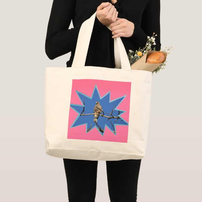 Pink Pop Out Photo Frame Large Tote Bag (Front (Product))