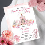 Pink Popcorn and Pyjamas Slumber Birthday Party Invitation<br><div class="desc">Transform your little girl's birthday celebration into a whimsical slumber party with our enchanting "Pink Popcorn and Pyjamas" design template. Perfect for birthdays of any age but particularly delightful for children aged 6 and up, this charming design sets the stage for a cosy and memorable night of fun and laughter....</div>