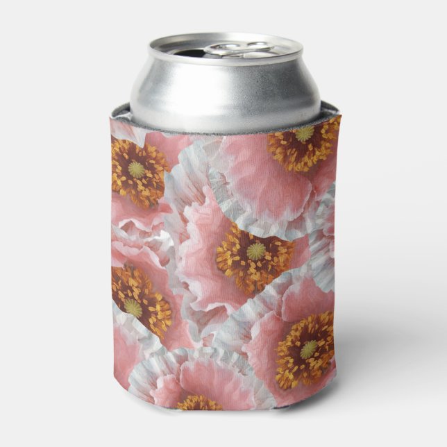 pink poppies can cooler (Can Front)