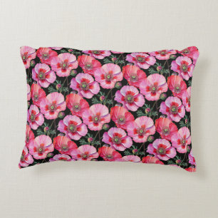 Pink Poppies  Decorative Cushion