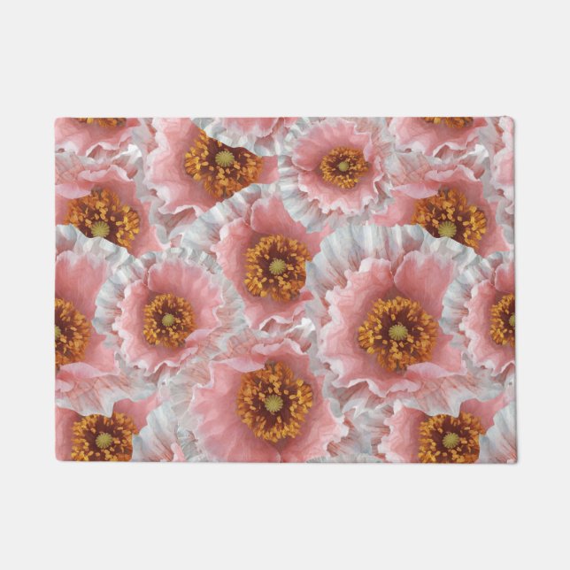 pink poppies doormat (Front)