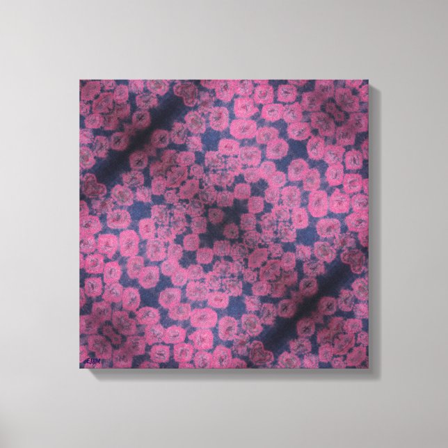 Pink Poppies Mandala Stretched Canvas Print (Front)