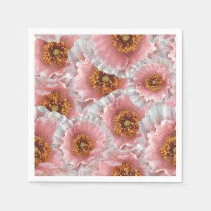 pink poppies napkin