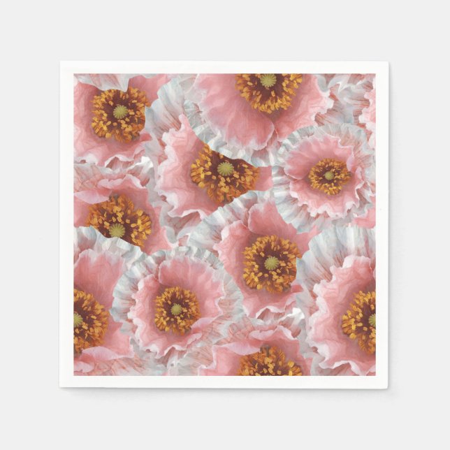 pink poppies napkin (Front)